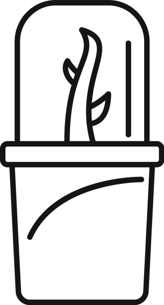 玻璃花盆图标轮廓风格图片下载