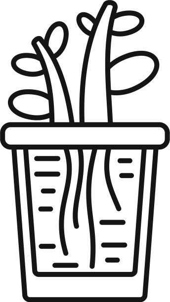 种植植物岩石罐图标轮廓风格图片下载