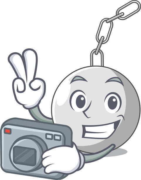 摄影师在吉祥物上拆球图片下载