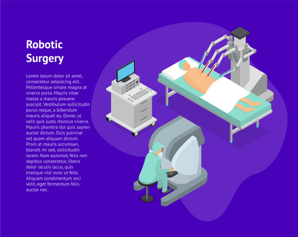 机器人手术概念3d卡等距视图图片下载