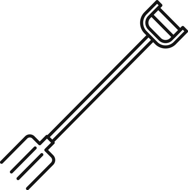 花园草叉图标轮廓风格图片下载