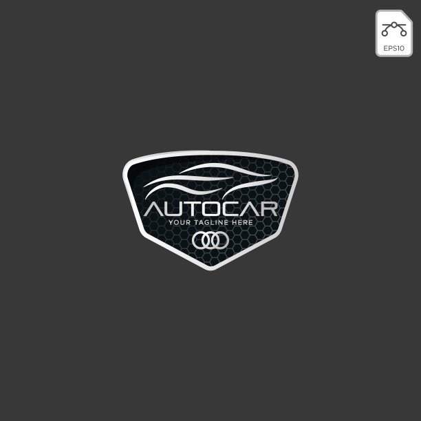 汽车标志以简单的线条图形设计模板图片下载