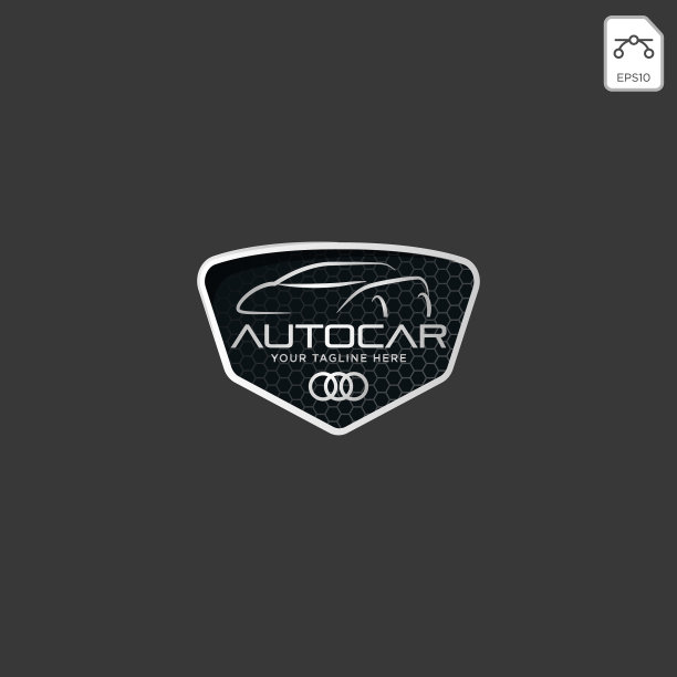 汽车标志以简单的线条图形设计模板图片下载