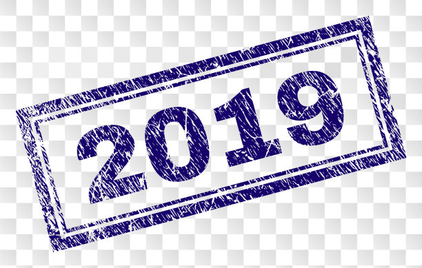 Grunge 2019矩形邮票图片下载
