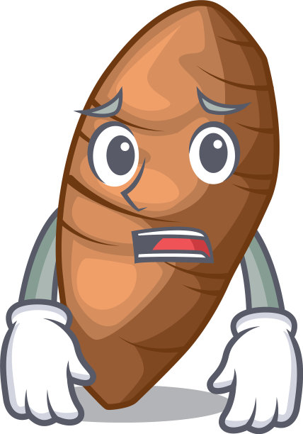 怕芋头块茎孤立在吉祥物里图片下载