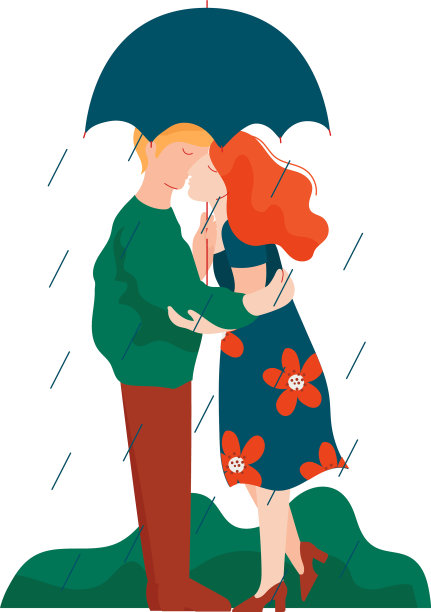 青年男女在下面拥抱亲吻图片下载