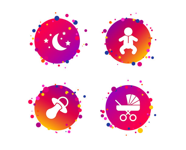 月亮和星星婴儿婴儿图标童车假人图片下载