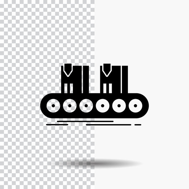 皮带盒输送机工厂线字形图标上图片下载