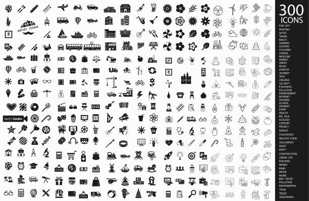 数字300黑色图标图片下载