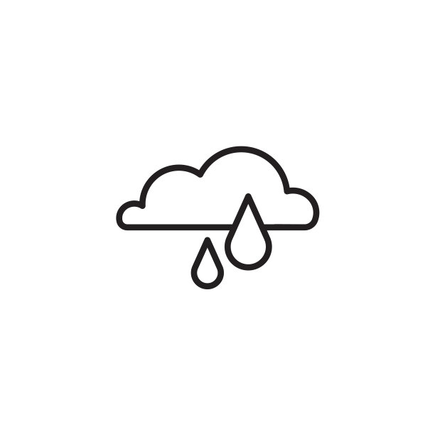 白色背景上的黑色网络雨云图标图片下载