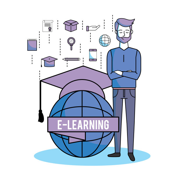 带着全球学习和毕业帽的人图片下载