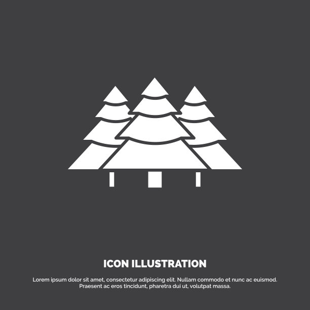 森林露营丛林树松树图标象形文字图片下载