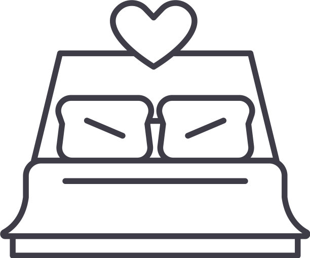 床新婚夫妇线图标概念床新婚夫妇图片下载