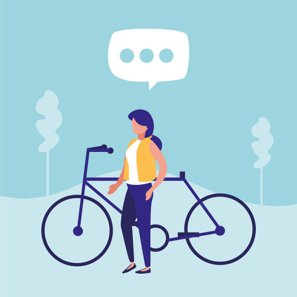 骑自行车的年轻女子图片下载