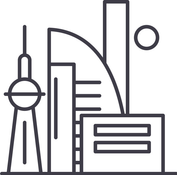 中国摩天大楼线条图标概念中国图片下载