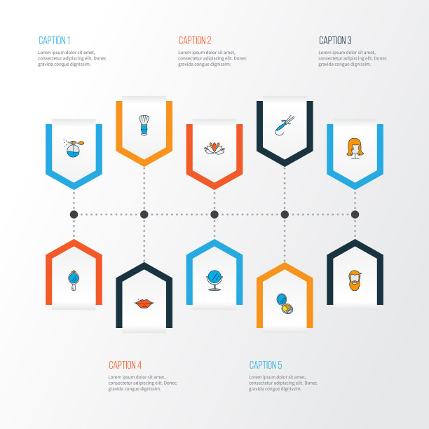 理发店图标彩色线设置剃须图片下载