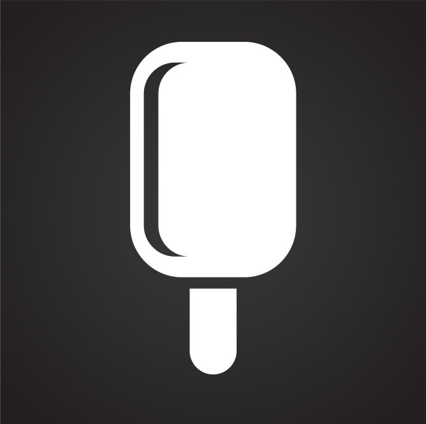 冰淇淋图标在黑色背景的图形和图片下载