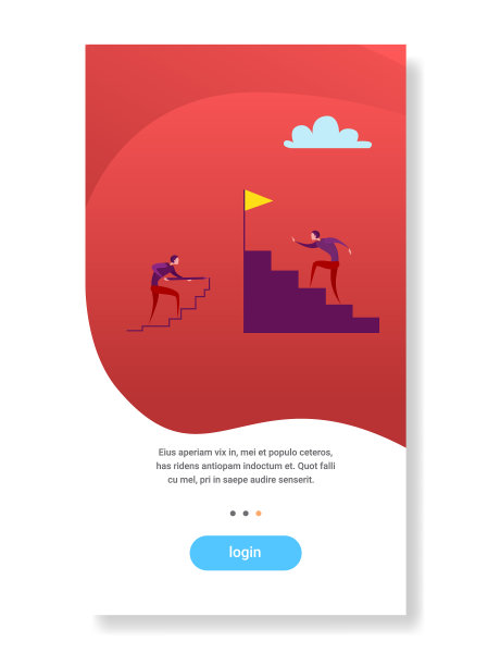 商人夫妇爬楼梯和画楼梯图片下载