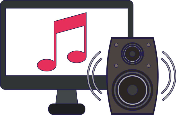 电脑，音乐和扬声器图片下载