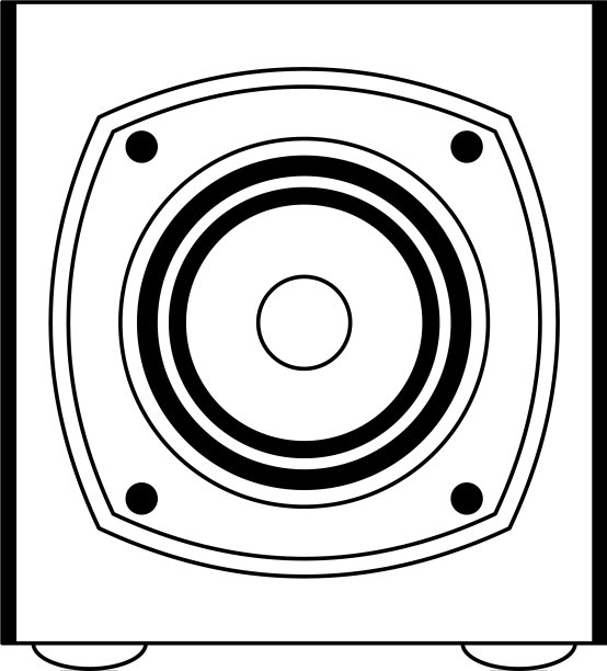 黑白隔离的音乐扬声器设备图片下载