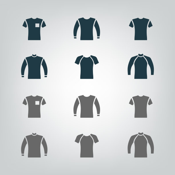 毛衣运动衫t恤图标集图片下载