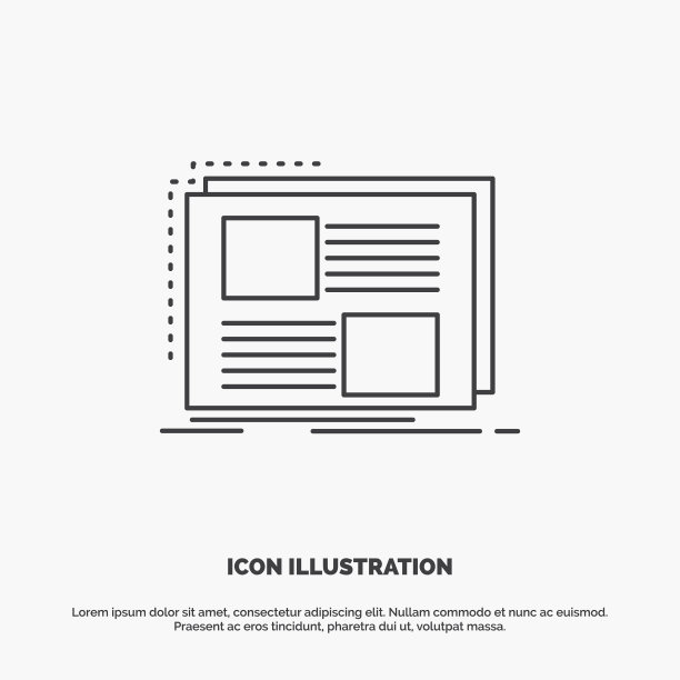 内容设计框架页面文本图标线条灰色图片下载