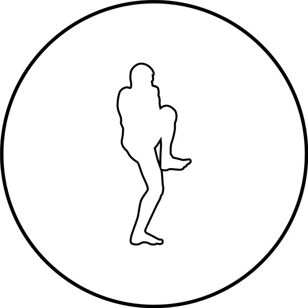 抬腿格斗姿势的男人图片下载