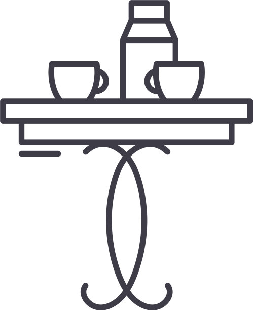 咖啡桌线条图标概念咖啡桌图片下载