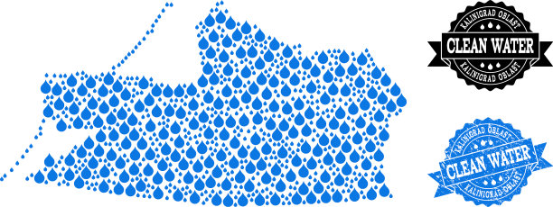 加里尼格勒地区的水露拼贴图图片下载