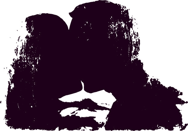 接吻的情侣在涂鸦风格图片下载