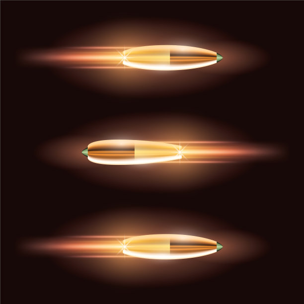 带着火红痕迹的飞行子弹图片下载