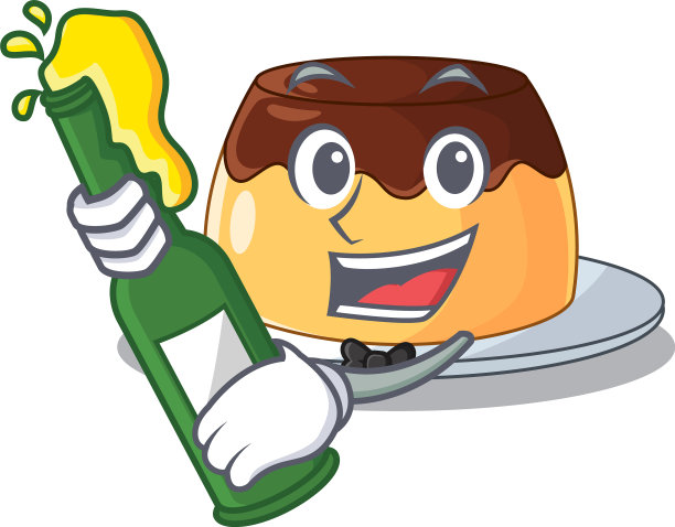 与啤酒，巧克力，咖啡布丁隔离图片下载