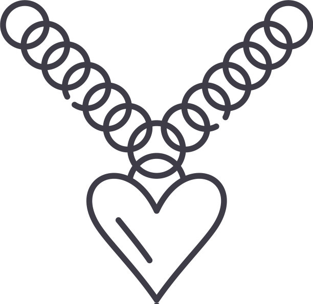 心形挂件线图标概念心形挂件图片下载