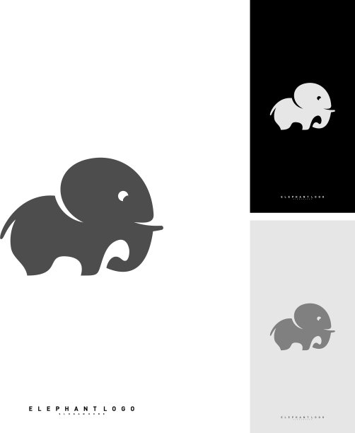 大象标志设计模板图片下载