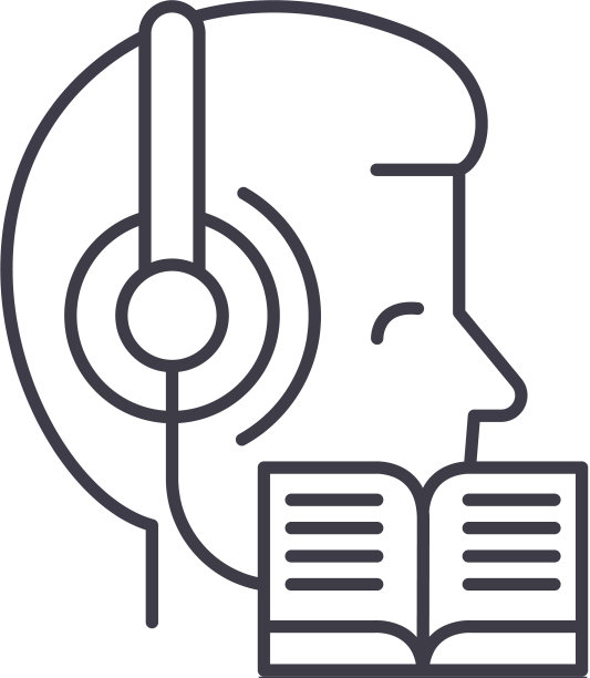 听音乐和读线图标的概念图片下载