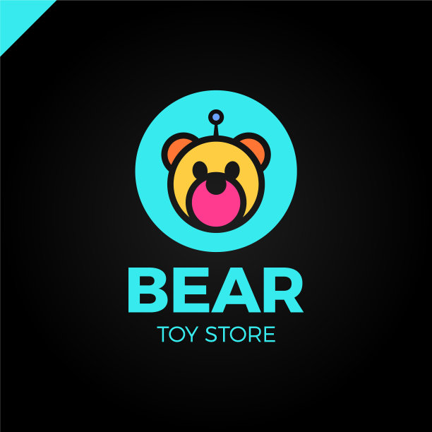 太空机器人熊标志玩具商店的图标图片下载