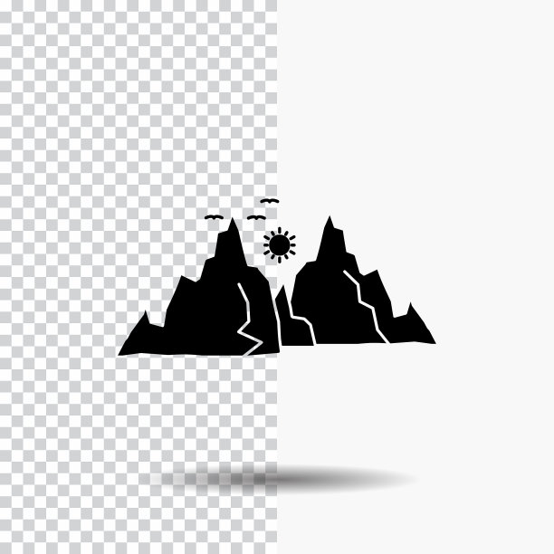 山景观山自然太阳字形图标上图片下载