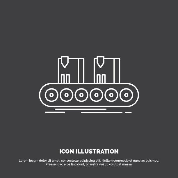 皮带盒输送机厂线图标线符号图片下载