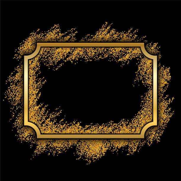 黄金框架美丽的金色闪光设计图片下载