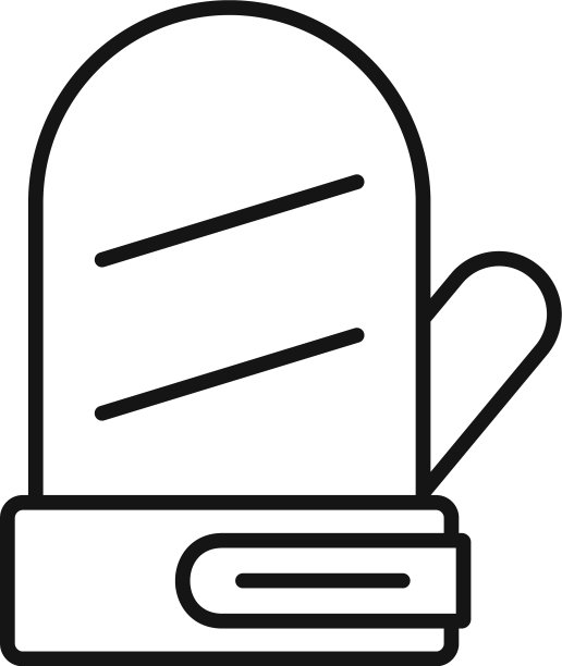 冬季手套图标轮廓风格图片下载