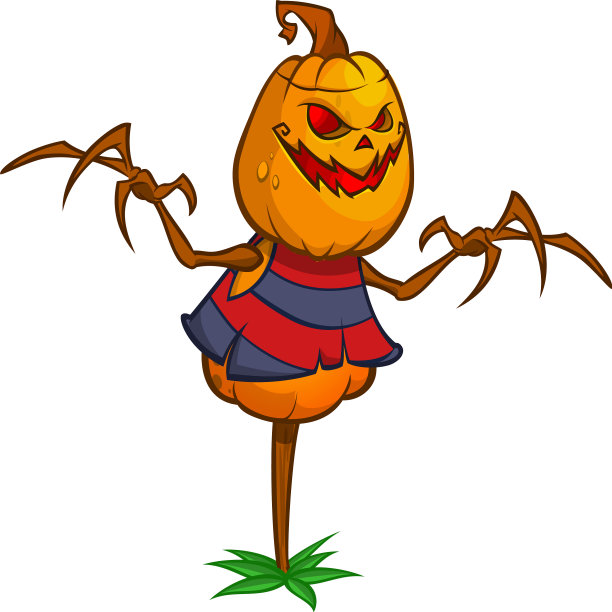 万圣节卡通稻草人南瓜头万圣节图片下载