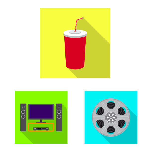 设计电视和电影标志集图片下载