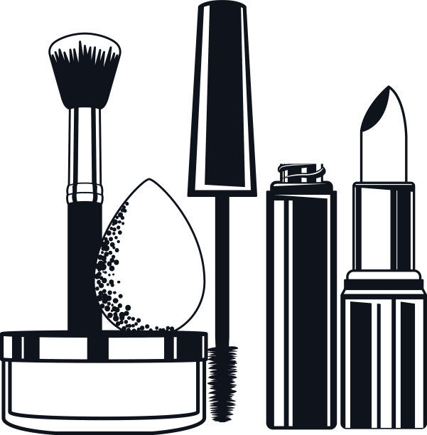设置涂抹器，化妆刷和化妆品图片下载