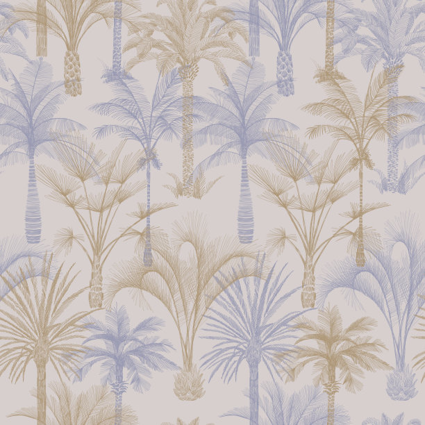抽象棕榈树无缝图案。假日夏季热带背景。图片下载