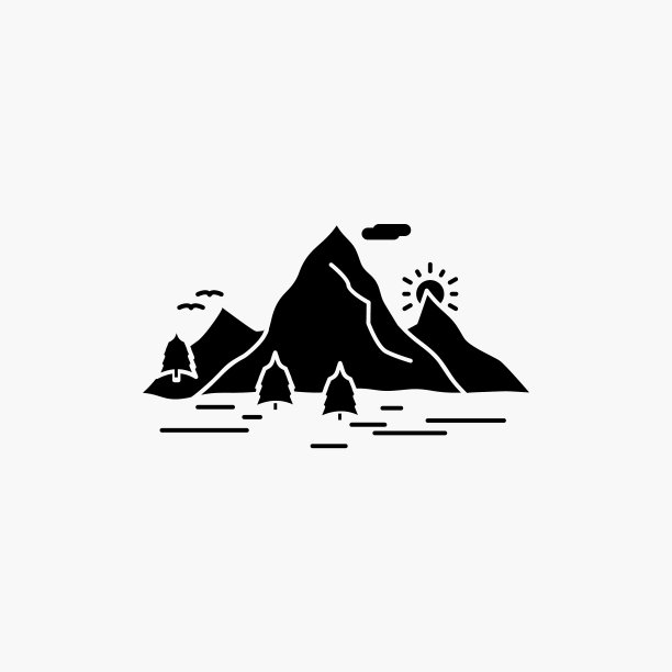 自然山景观山场景字形图标图片下载