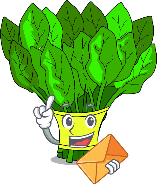 用卡通盘子装着蔬菜菠菜图片下载