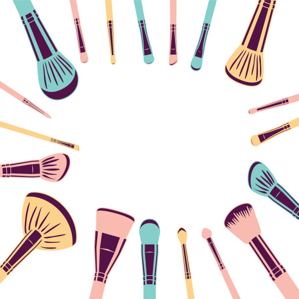 设置涂抹器，化妆刷配件图片下载