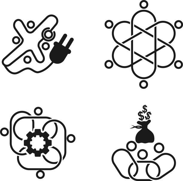承诺团队合作共同经营黑色标志图片下载