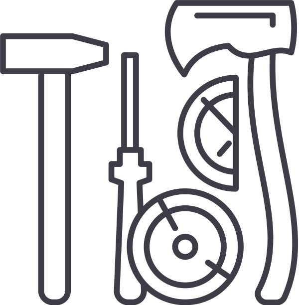 伐木工人工具线图标概念伐木工人图片下载