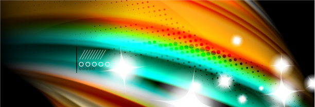彩虹色流体波浪线条流海报波浪图片下载